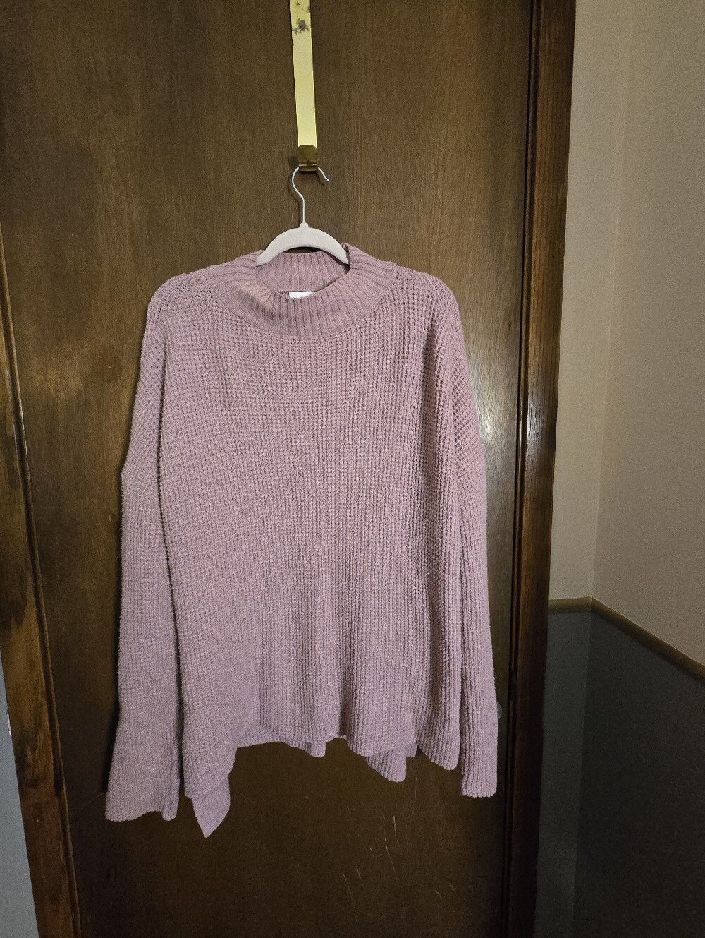 SO Dusty Pink Ribbed Turtleneck Sweater XL